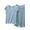 Light Blue, variant on BaoFuBaoMei Wide Leg Pajama Set for Women 2 Piece Plus Size Cap Sleeve Pjs Crew Neck Top and Drawstring Capris Lounge Set Loose Comfy Sleepwear