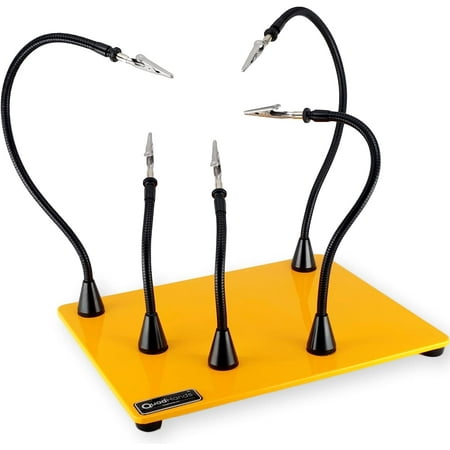 

QuadHands Deluxe Workbench Helping Hands Soldering Stations Soldering Iron Helping Hand Tool 5 Magnetic Arms Designed for Soldering Tools Steel Base for Welding Table Top with Locking Grips