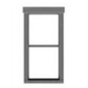 HO 1/1 Dbl Hung Window 26"w x 56"h w/Fancy Top Trim (12) (D)