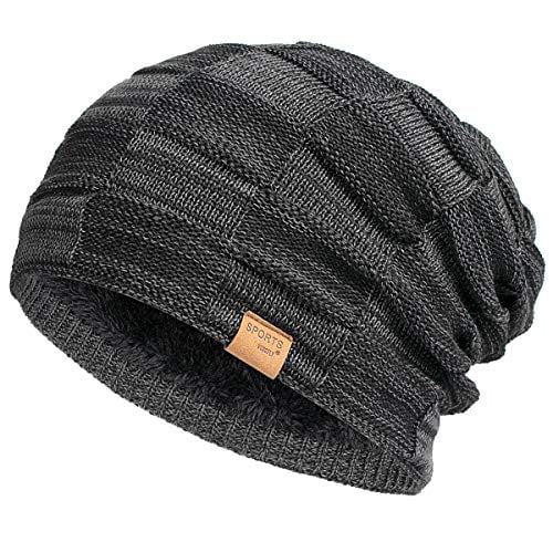 Unisex Stylish Slouch Beanie Hats Black 