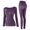 Purple, variant on Elainilye Fashion Shirts For Women Winter Warm Thin Skinny Self Heating Warm Underwear Seamless Round Neck Shaping Underwear Set,Black