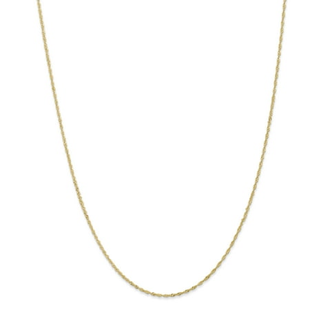 14k Yellow Gold 1.10mm Link Singapore Chain Necklace 24 Inch Pendant Charm