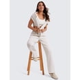 thumbnail image 3 of Pantalones deportivos CRZ YOGA SoftAura de pierna ancha modales para mujer blancos XS, 3 of 5