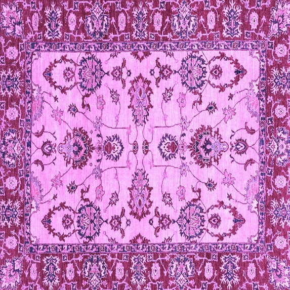 Ahgly Company Indoor Square Oriental Purple Modern Area Rugs, 3' Square
