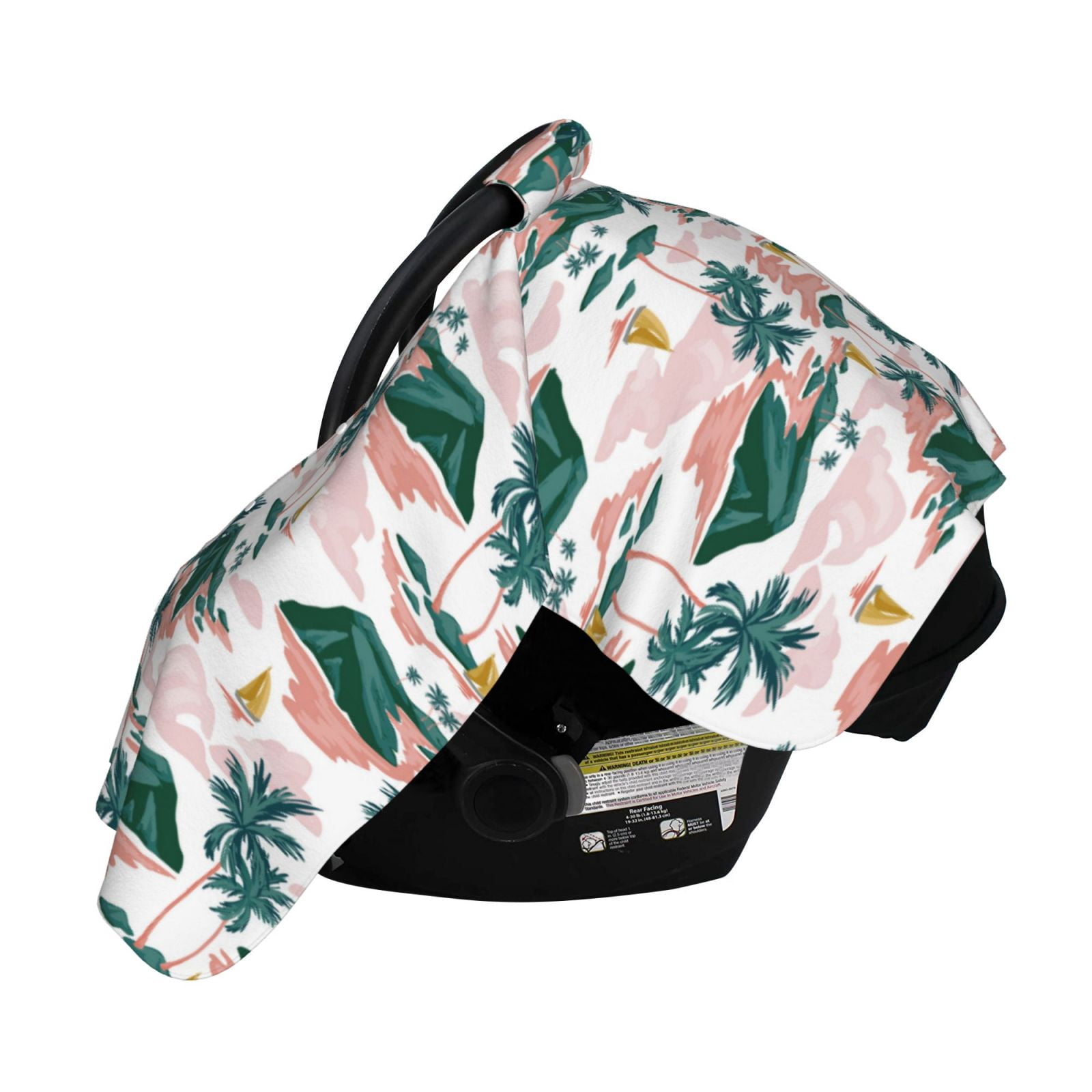 Naloa Hawaii Palms Baby Car Seat Cover, Breathable Baby Carrier Cover, Multiuse Baby Carrier Cover & Nursing Breastfeeding Cover