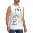 thumbnail image 2 of Bingfone Cute Ghost Simple Drawing Pattern Men's Tank Tops Workout Sleeveless Tee Shirts Running Beach Tanks for Men-Large, 2 of 4