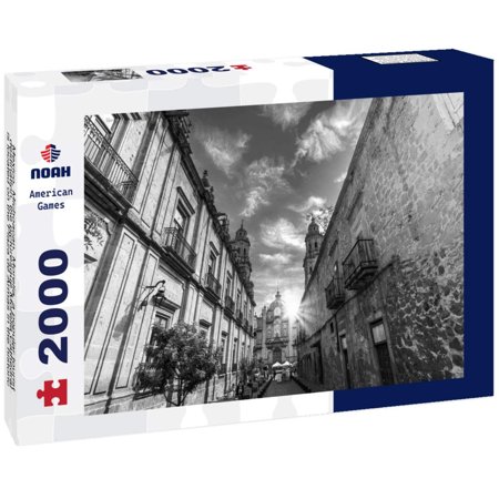 Noah Jigsaw Puzzle Mexico, Michoacan, Morelia, a popular tourist destination, the picturesque Morelia Cathedral is located on the Plaza de Armas in the historic city center in black white 2000 pieces