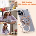 thumbnail image 4 of ROFAY Compatible with iPhone 16 Case [3X Military-Grade Drop Protection], Magnetic Kickstand & Ring Stand, Shockproof, Anti-Fingerprint, MagSafe Compatible - Silver, 4 of 8
