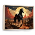 thumbnail image 2 of Designart "Horse in Nevada Black Beauty in the Desert I" Animals Floater Framed Wall Art Print, 2 of 7