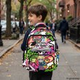 thumbnail image 6 of CHAQLIN Water Resistant Kids Backpacks for Travel Elementary School, 600D Polyester Breathable Strap Bookbag, Doodle-Style Cartoon, 6 of 9