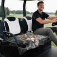 thumbnail image 5 of chaqlin Golf Cart Seat Covers Portable Warp Knitted Terry Cloth, Compatible with Club Car Golf Cart Outdoors, for Yamaha EZGO, Black Stone Cracks, 5 of 8