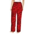 thumbnail image 3 of Xecao Red Rose Women's Straight Lounge Pajama Pants: The Epitome of Relaxed Sleepwear, 3 of 9