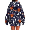thumbnail image 5 of APEXFWDT Halloween Hoodie for Women Halloween Graphic Oversized Sweatshirt Long Sleeve Novelty Pullover Top, 5 of 5
