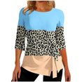 thumbnail image 2 of Qertyioot Femmes Mode Été Décontracté Imprimé Col Rond T-shirt Ample Hauts Blouse Chandail, 2 of 5