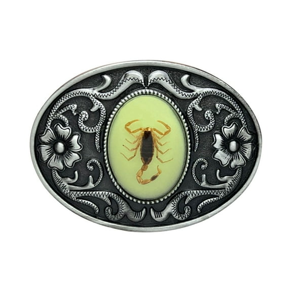 Naxoaeo Vintage American Belt Buckle Men Western Cowboy Luminous Scorpion Tiger eye Black agate Belt Buckles