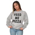 thumbnail image 4 of Feed Me Pizza Unisex Plus Fleece Graphic Sweatshirt Brisco Brands 4X, 4 of 5
