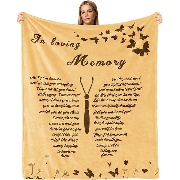 LHSHID Sympathy Blanket in Loving Memory Gifts Memorial Gifts for Bereavement Memorial Blanket Sorry for Loss Sympathy gift Remembrance Gift Bereavement Gift Condolence Gifts Throw Blanket 40"x50"