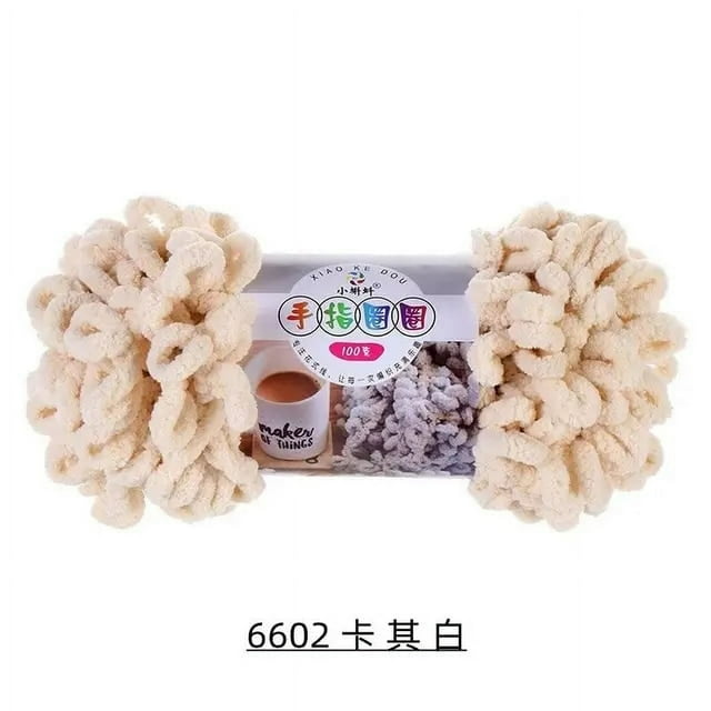 Fil Chenille Épais en Polyester Générique, Boucle pour Doigts Gonflée, 5 Pcs