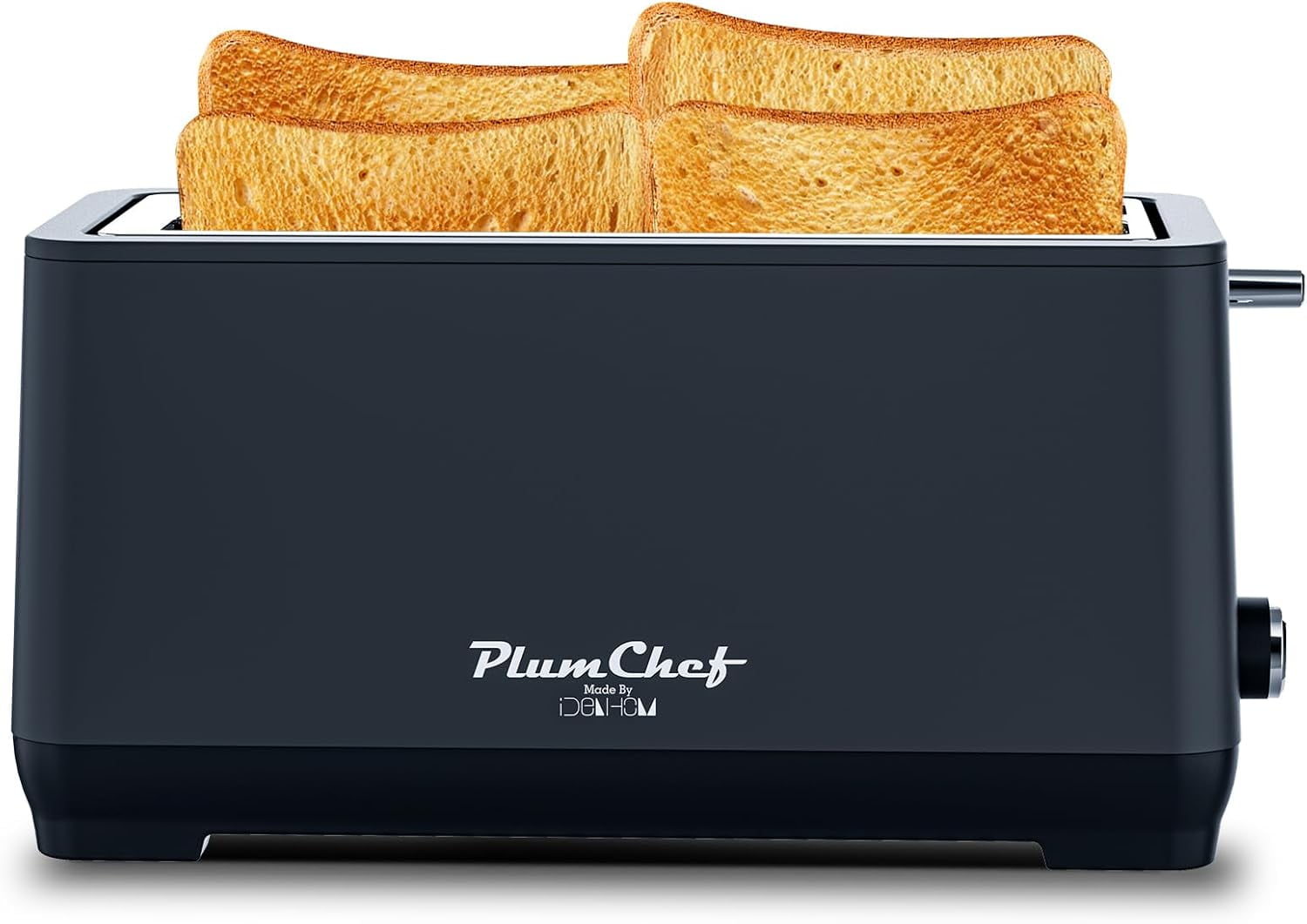 4-Slice Toaster, Extra Wide Long Slot Toaster,  Removable Crumb Tray, 6 Browning Settings, Bagel/Defrost/Reheat Functions,Stainless Steel Housing 1350W, Matte Blue