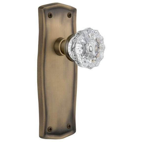 Nostalgic Warehouse Pracry_Psg_234_Nk Crystal Solid Brass Passage Door Knob Set - Brass