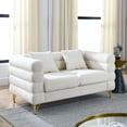 thumbnail image 3 of Chesterfield Teddy Fabric Upholstered Sofa Couch Loveseat with Pillows and Metal Legs for Living Room Office Apartment, 3 of 12