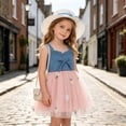 thumbnail image 4 of Babcutegg Cute Denim Skirt With Floral Mesh Overlay, Sleeveless Cowboy-Style Dress And Matching Hat For Young Girls Pink Size 6, 4 of 8