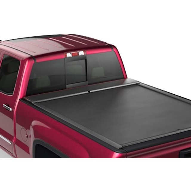 Fits 2019-2023 Ford Ranger Roll-N-Lock Tonneau Cover 122M-XT M-Series XT; Manual Retractable; Lockable; Black; Vinyl Over Aluminum; With T-Slot Rails