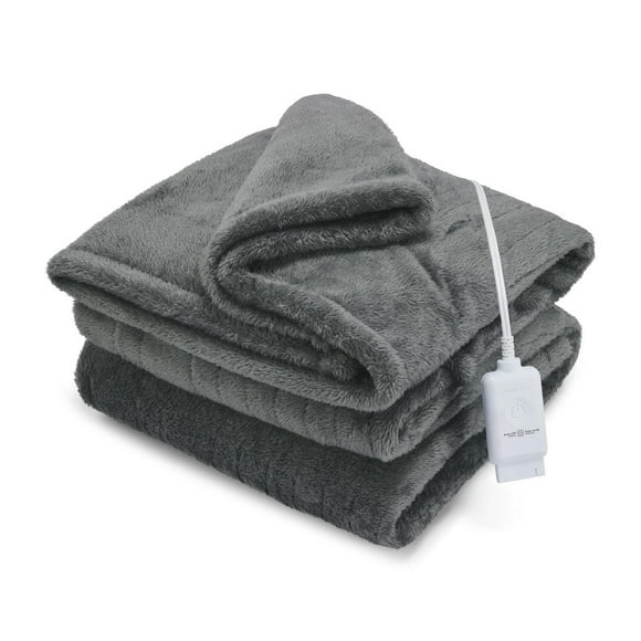 Jeté chauffant écologique Sunbeam en peluche arctique, 25 % de matériaux recyclés, quatre réglages de chaleur, arrêt automatique après quatre heures, 127 cm x 152,4 cm (50 po x 60&