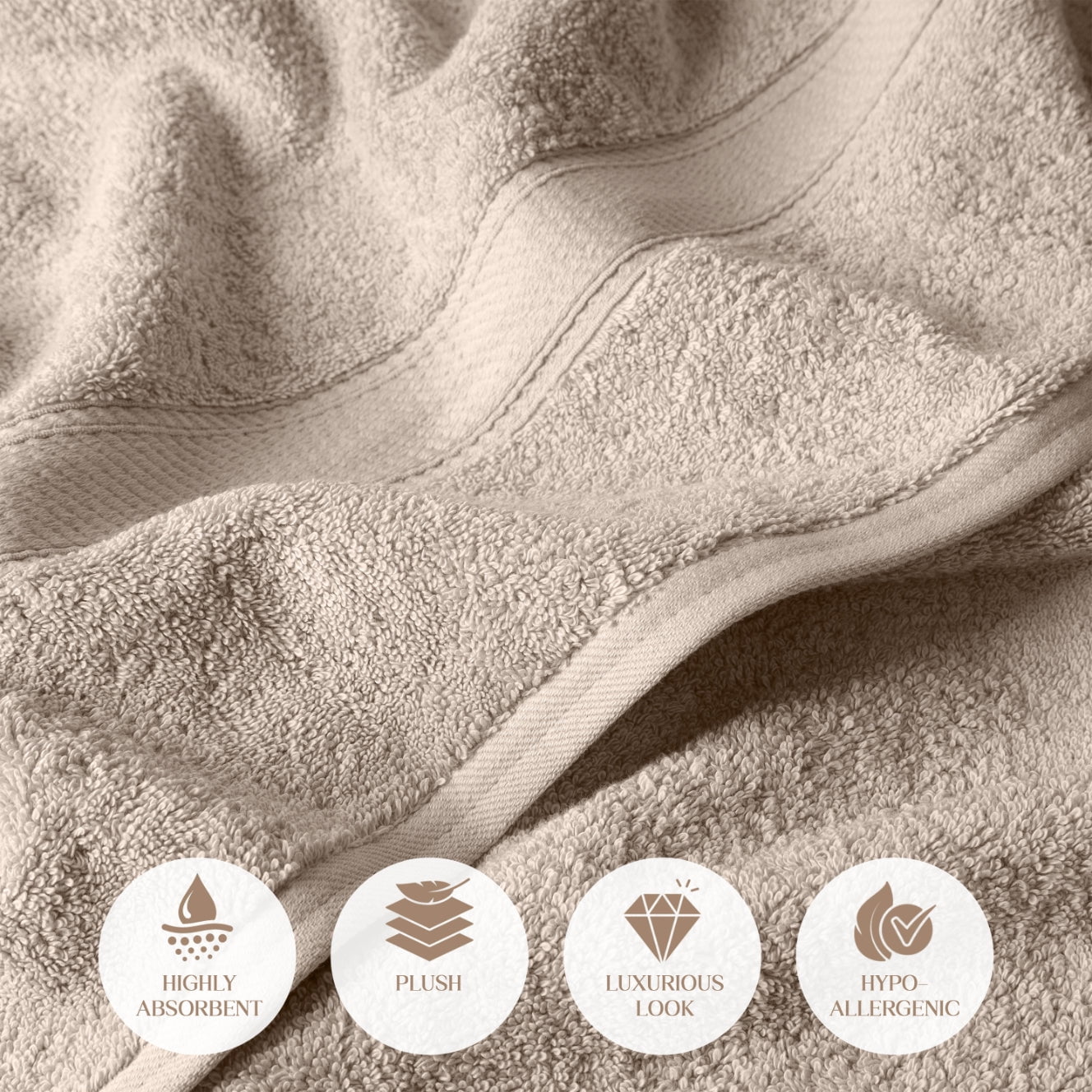 Superior 800 GSM Egyptian Cotton 8-Piece Towel Set, Soft Ultra Absorbent Towels, Chocolate