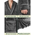 thumbnail image 3 of PAVILIA Mens Robe, Soft Robe for Men, Fleece Warm Long Bathrobe for Bath Shower Spa with Shawl Collar and Pockets, Plush Microfiber - Dark Gray, 3 of 7