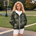 thumbnail image 7 of Bovemsi Sweatshirt for Women Solid Loose Jacket Long Sleeve Irregular Print Zipper Pullover Elegant Tops Blouse Zip Up Hoodie, 7 of 7