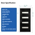 thumbnail image 3 of HUTWIFE 32'' x 80'' Fiberglass Exterior Front Door Slab, Black Exterior Door Slab with Pre-Cut Hinge Mortises and Lockset Hole, Right-Hand Inswing/Outswing, Woodgrain Finish and 4 Lite Frost Glass, 3 of 9