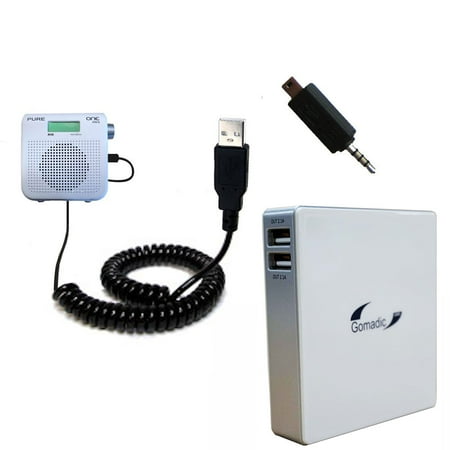 Pure Rechargeable Batteries Gomadic High Capacity Rechargeable External Battery Pack suitable for the PURE One Mini Series 2 - Portable Charger with TipExchange Technology ()