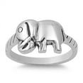 thumbnail image 1 of Simple Elephant Large Animal Friendship Ring 925 Sterling Silver Band Jewelry Female Male Size 10, 1 of 4