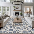 thumbnail image 3 of Blue Floral Area Rugs 5x7 ft Vintage Spring Flower Bohemian Blue Flowers Leaf Washable Rug Non Slip Indoor Carpet Absorbent Floor Mat for Living Room Bedroom Dining Room, 3 of 9