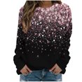 thumbnail image 1 of Bowake Sweat à Manches Longues à Sequins pour Femmes Col Rond Décontracté Hauts Pailletés pour Sortir Blouses de Fête, 1 of 4