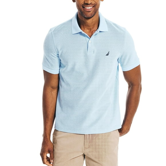 Polo Nautica para hombre, manga corta, liso, azul, talla M