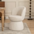 thumbnail image 4 of Kidol & Shellder Swivel Accent Chair 2PCS Modern Barrel Chair Soft Fabric Upholstered Lounge Chair for Living Room, Bedroom & Small Spaces, Beige (Easy Assembly & Space-Saving Design), 4 of 8