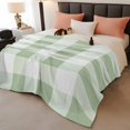 thumbnail image 2 of Sage Green Plaid Throw Blanket, Flannel Fleece Blanket with Striped Design for Couch, Spring Farmhouse Buffalo Checkered Soft Breathable All Season Plush Blankets for Sofa Office Bed 50"x60", 2 of 9