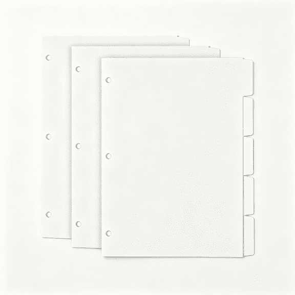 CCOCC Binder Dividers for 3 Ring Binder, 1/5 Cut Tabs, Letter Size, Blank Write on Page Dividers with 5 Big Tabs for School Office Home, 4 Sets, 20 Dividers, White