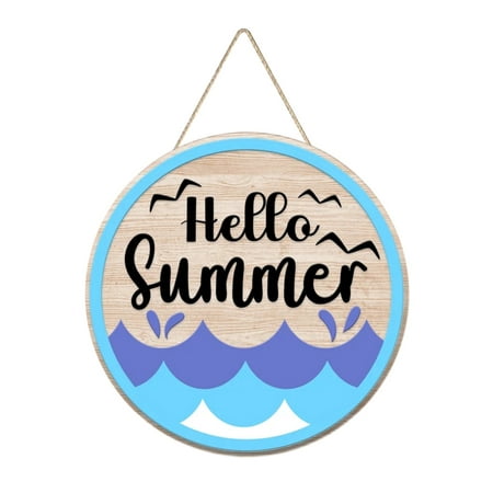 

Summer Decorative House Number Pendant Welcome Farmhouse Round Hanging Sign