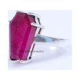 thumbnail image 2 of Natural Ruby Pink Gemstone Coffin Ring, Wedding Engagement Birthday Anniversary Mom Dad Husband Wife Girlfriend Boyfriend Son Daughter Unique Gifts Ring, July Birthstone Gifts Ring (ruby, Size 7), 2 of 5