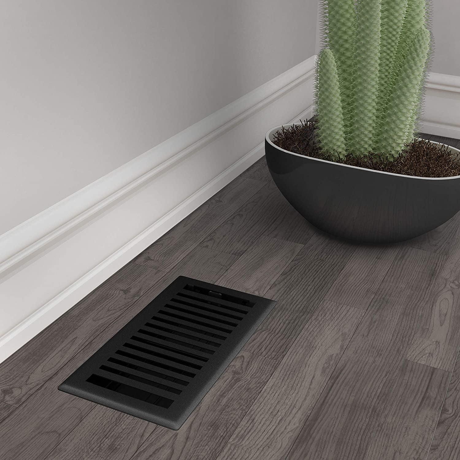 Imperial 4-inch x 10-inch Black Iron Montezuma Floor Register