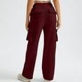 thumbnail image 5 of BiZtdJrK Loose Fit Cargo Sweatpants for Women Casual Drawstring High Waisted Wide Leg Lounge Pants Solid Color Work Trousers with Multi Pockets Wine M, 5 of 9