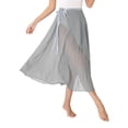 thumbnail image 3 of Lejafay Womens Chiffon Long Dance Skirts High-Low Lyrical Dance Costume Gray One Size, 3 of 7
