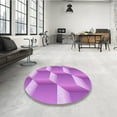 thumbnail image 4 of Ahgly Company Machine Washable Indoor Round Transitional Violet Purple Area Rugs, 6' Round, 4 of 7