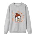 thumbnail image 4 of YunPes Boys Girls Cute Ghost Sweatshirt Long Sleeve Crewneck Baggy Pullover Tween Halloween Party Kids Trendy Casual Clothes, 4 of 4