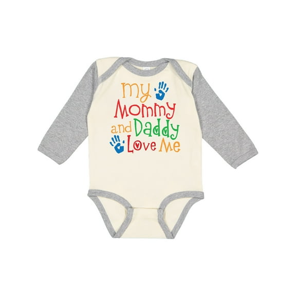 Inktastic Mommy and Daddy Love Me Boys or Girls Long Sleeve Baby Bodysuit