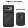 thumbnail image 6 of Cutyskin Carbon Fiber Texture PU Leather Case for Google Pixel 7a, with Detachable Card Holder, Compatible Magsafe Charging, Ultra Thin Design Shockproof Phone Case for Google Pixel 7a, Black, 6 of 6