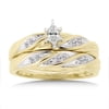 1/10 Carat Marquise Diamond Bridal Set in Yellow Gold